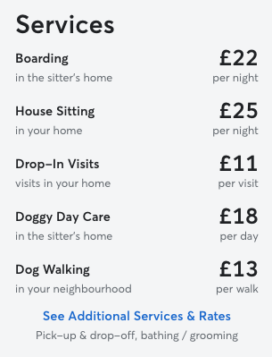 how much should i charge for dog walking and sitting